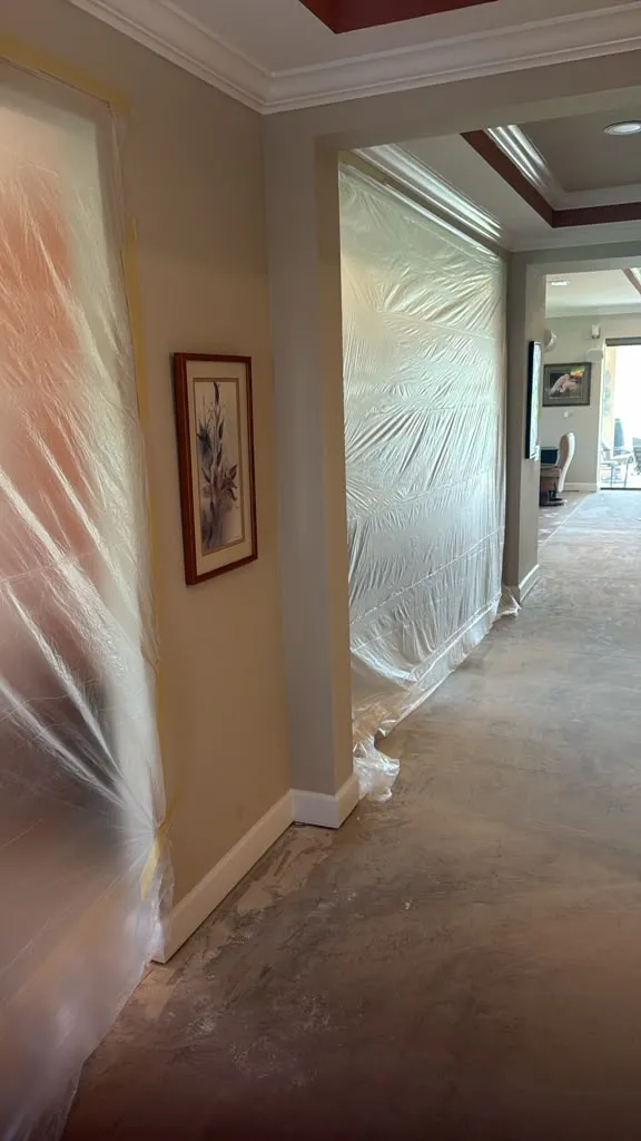 Hallway before LVP flooring installation in Esplanade at Wiregrass Ranch, Wesley Chapel, FL